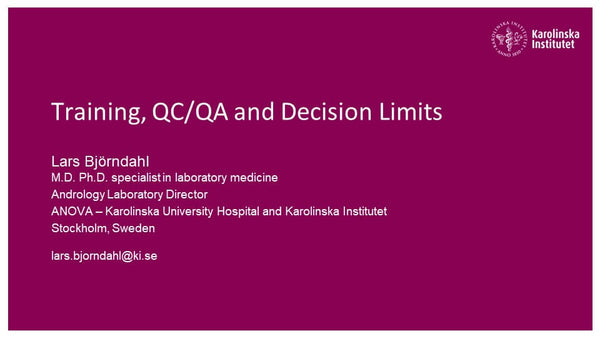 Training, QC/QA and Decision Limits for Sperm Morphology