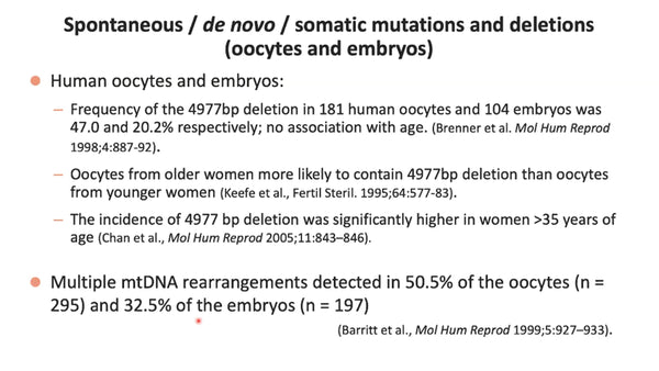 The Role of Mitochondria and Mitochondrial DNA in Reproduction