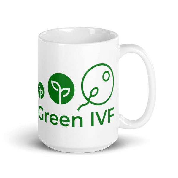 White glossy mug - Green IVF