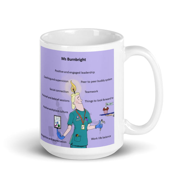 White glossy mug - Ms Burnbright
