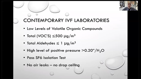 Supervision during IVF laboratory construction or renovation