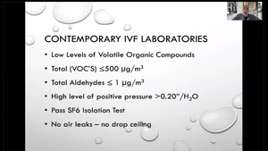 Supervision during IVF laboratory construction or renovation