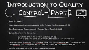 Session 6: Introduction to Quality Control - Part I
