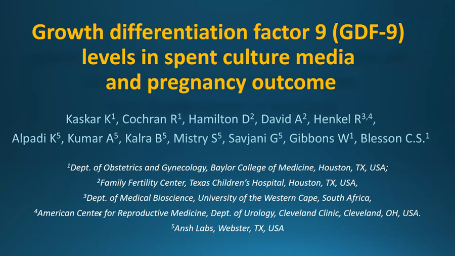 Growth Differentiation Factor 9 (GDF-9) levels in spent culture media and pregnancy outcome